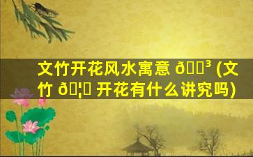 文竹开花风水寓意 🌳 (文竹 🦈 开花有什么讲究吗)